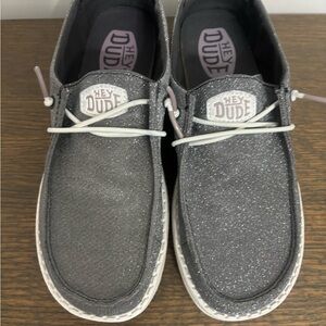 Dark Gray sparkly Hey Dudes ladies